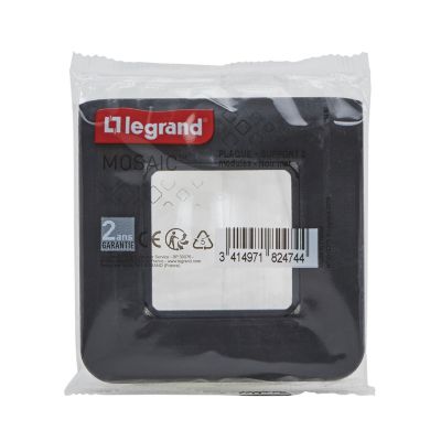 Plaque de finition 2 modules Legrand Mosaïc 0 994 80 coloris noir l.82 x P.8,5 x H.82 mm