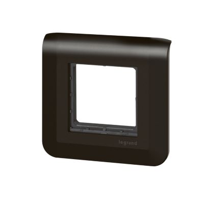 Plaque de finition 2 modules Legrand Mosaïc 0 994 80 coloris noir l.82 x P.8,5 x H.82 mm