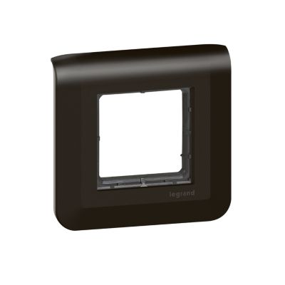 Plaque de finition 2 modules Legrand Mosaïc 0 994 80 coloris noir l.82 x P.8,5 x H.82 mm
