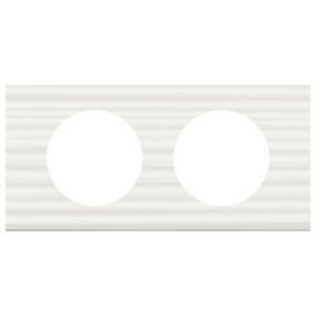 Plaque de finition 2 postes Legrand Céliane 0 690 12 coloris corian® cannelé l.171 x P.9,1 x H.83 mm