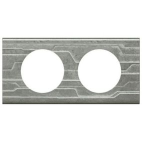 Plaque de finition 2 postes Legrand Céliane 0 690 42 coloris gris furtif l.171 x P.8,5 x H.82 mm