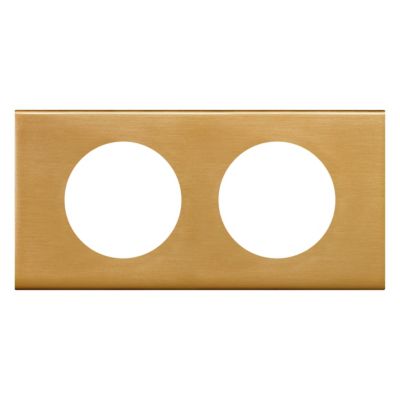 Plaque de finition 2 postes Legrand Céliane 0 691 32 coloris bronze doré l.171 x P.8,5 x H.82 mm