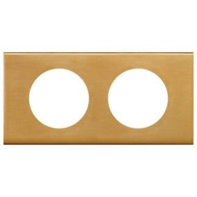 Plaque de finition 2 postes Legrand Céliane 0 691 32 coloris bronze doré l.171 x P.8,5 x H.82 mm