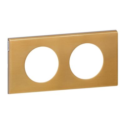 Plaque de finition 2 postes Legrand Céliane 0 691 32 coloris bronze doré l.171 x P.8,5 x H.82 mm