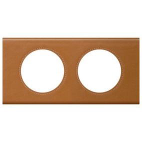 Plaque de finition 2 postes Legrand Céliane 0 694 22 coloris cuir caramel l.171 x P.9,2 x H.82 mm