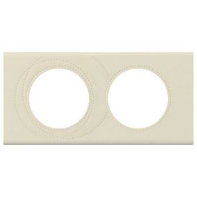 Plaque de finition 2 postes Legrand Céliane 0 694 32 coloris cuir perle couture l.171 x P.9,2 x H.82 mm