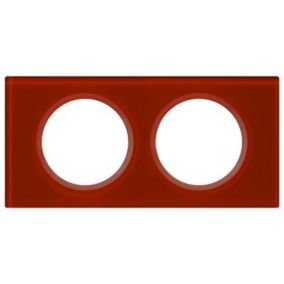 Plaque de finition 2 postes Legrand Céliane 0 694 72 coloris verre carmin l.171 x P.8,5 x H.82 mm