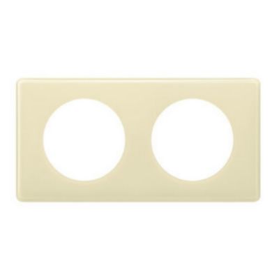 Plaque de finition 2 postes Legrand Céliane 0 988 21 coloris ivoire l.161 x P.8,5 x H.90 mm