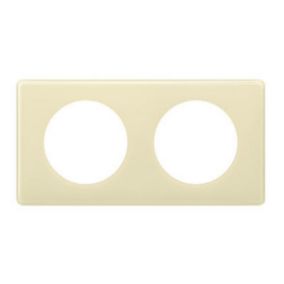 Plaque de finition 2 postes Legrand Céliane 0 988 21 coloris ivoire l.161 x P.8,5 x H.90 mm