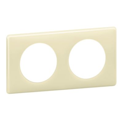 Plaque de finition 2 postes Legrand Céliane 0 988 21 coloris ivoire l.161 x P.8,5 x H.90 mm