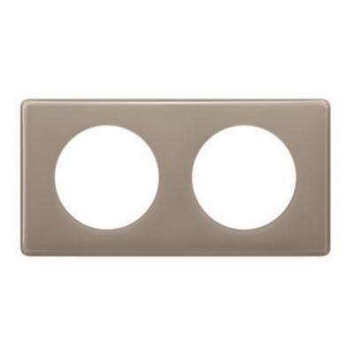 Plaque de finition 2 postes Legrand Céliane 0 988 24 coloris laqué galet l.161 x P.8,5 x H.82 mm