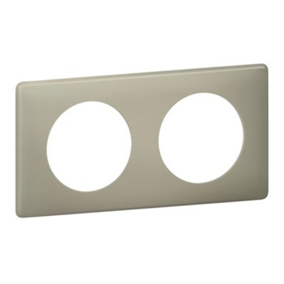 Plaque de finition 2 postes Legrand Céliane 0 988 64 coloris poudré argile l.161 x P.8,5 x H.82 mm