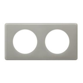 Plaque de finition 2 postes Legrand Céliane 0 988 69 coloris laqué gris perle l.161 x P.8,5 x H.90 mm