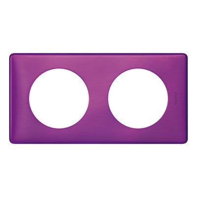 Plaque Double CELIANE Legrand - Aluminium Naturel Satiné - Neuf