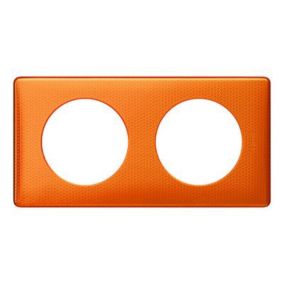 Plaque de finition 2 postes Legrand Céliane 0 988 77 coloris orange snake l.161 x P.8,5 x H.82 mm