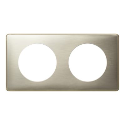 Plaque de finition 2 postes Legrand Céliane 0 998 61 coloris titane l.161 x P.9 x H.82 mm