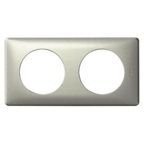Plaque de finition 2 postes Legrand Céliane 0 998 61 coloris titane l.161 x P.9 x H.82 mm