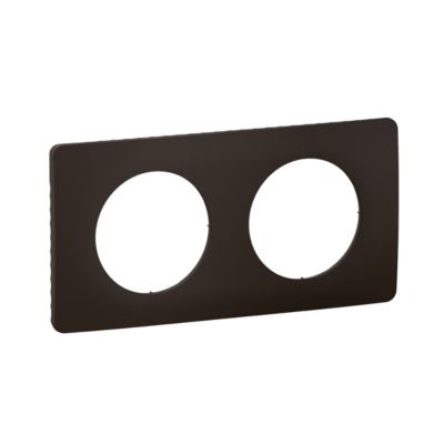 Plaque de finition 2 postes Legrand Céliane CP0122 coloris noir mat l.161 x P.9 x H.82 mm