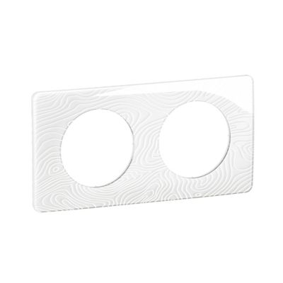 Plaque de finition 2 postes Legrand Céliane CP0622 coloris blanc relief l.161 x P.9 x H.82 mm