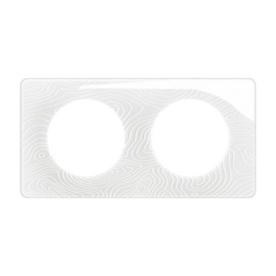 Plaque de finition 2 postes Legrand Céliane CP0622 coloris blanc relief l.161 x P.9 x H.82 mm