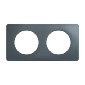 Plaque de finition 2 postes Legrand Céliane CP0922 coloris bleu orage l.161 x P.9 x H.82 mm