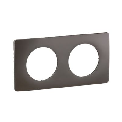 Plaque de finition 2 postes Legrand Céliane CP1022 coloris gris cendré l.161 x P.9 x H.82 mm