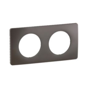 Plaque de finition 2 postes Legrand Céliane CP1022 coloris gris cendré l.161 x P.9 x H.82 mm