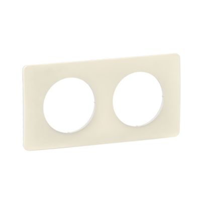 Plaque de finition 2 postes Legrand Céliane CP1122 coloris blanc amande l.161 x P.9 x H.82 mm