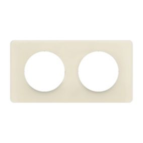 Plaque de finition 2 postes Legrand Céliane CP1122 coloris blanc amande l.161 x P.9 x H.82 mm