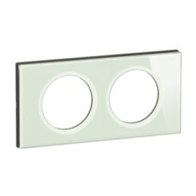 Plaque de finition 2 postes Legrand Céliane CP2002 coloris verre opale blanc l.172 x P.11 x H.84 mm