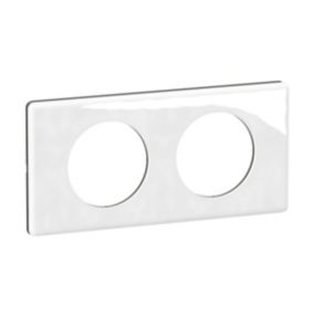 Plaque de finition 2 postes Legrand Céliane CP2302 coloris porcelaine de limoges l.171 x P.9 x H.83 mm