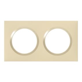Plaque de finition 2 postes Legrand Dooxie 6 008 12 coloris dune mat avec bague dune brillante l.158 x P.10 x H.87 mm