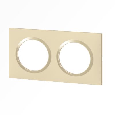 Plaque de finition 2 postes Legrand Dooxie 6 008 12 coloris dune mat avec bague dune brillante l.158 x P.10 x H.87 mm