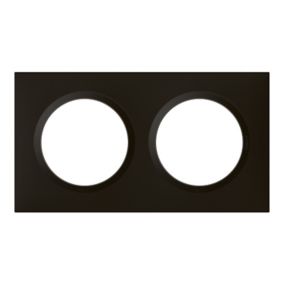 Plaque de finition 2 postes Legrand Dooxie 6 008 62 coloris noir velours l.158 x P.10 x H.87 mm