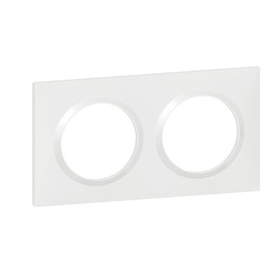 Plaque de finition 2 postes Legrand Dooxie 6 009 02 coloris blanc l.158 x P.10 x H.87 mm