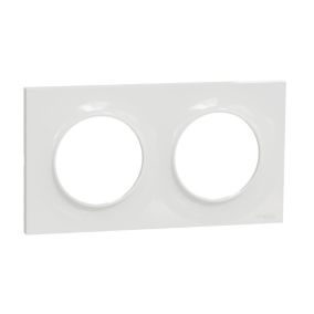 Plaque de finition 2 postes Schneider Electric Odace Styl S520704 coloris blanc l.156 x P.10 x H.85 mm