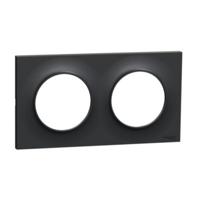Plaque de finition 2 postes Schneider Electric Odace Styl S540704 coloris anthracite l.156 x P.10 x H.85 mm