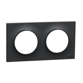 Plaque de finition 2 postes Schneider Electric Odace Styl S54C704 coloris anthracite avec liseré anthracite l.156 x P.10 x H.85 mm
