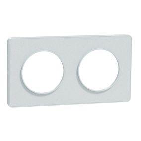 Plaque de finition 2 postes Schneider Electric Odace Touch S510804 coloris blanc recyclé l.156 x P.10 x H.85 mm