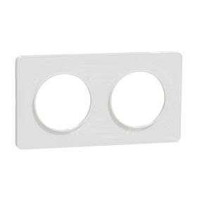 Plaque de finition 2 postes Schneider Electric Odace Touch S520804 coloris blanc l.156 x P.10 x H.85 mm