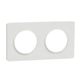 Plaque de finition 2 postes Schneider Electric Odace Touch S52C804 coloris blanc avec liseré blanc l.156 x P.10 x H.85 mm