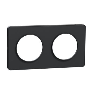 Plaque de finition 2 postes Schneider Electric Odace Touch S540804 coloris anthracite l.156 x P.10 x H.85 mm