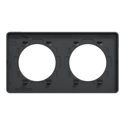 Plaque de finition 2 postes Schneider Electric Odace Touch S540804 coloris anthracite l.156 x P.10 x H.85 mm