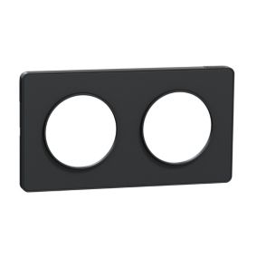 Plaque de finition 2 postes Schneider Electric Odace Touch S54C804 coloris anthracite avec liseré anthracite l.156 x P.10 x H.85 mm