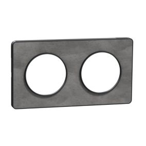 Plaque de finition 2 postes Schneider Electric Odace Touch S54C804V coloris ardoise avec liseré anthracite l.156 x P.10 x H.85 mm