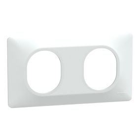 Plaque de finition 2 postes Schneider Electric Ovalis S320704 coloris blanc l.158 x P.10 x H.87 mm