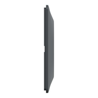 Plaque de finition 2 postes Schneider Electric Ovalis S340704E coloris anthracite avec liseré laiton l.158 x P.10 x H.87 mm