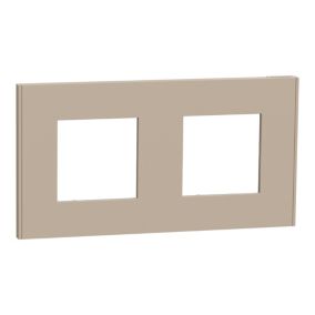 Plaque de finition 2 postes Schneider Electric Unica Déco Essentielle NU600426 coloris taupe l.159,6 x P.10,25 x H.85 mm