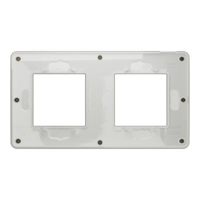 Plaque de finition 2 postes Schneider Electric Unica Studio Métal NU280450F coloris bronze avec liseré blanc l.156 x P.10 x H.85 mm