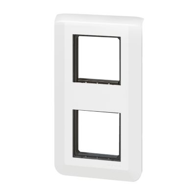 Plaque de finition 2x2 modules Legrand Mosaïc 0 994 73 coloris blanc l.153 x P.9 x H.82 mm